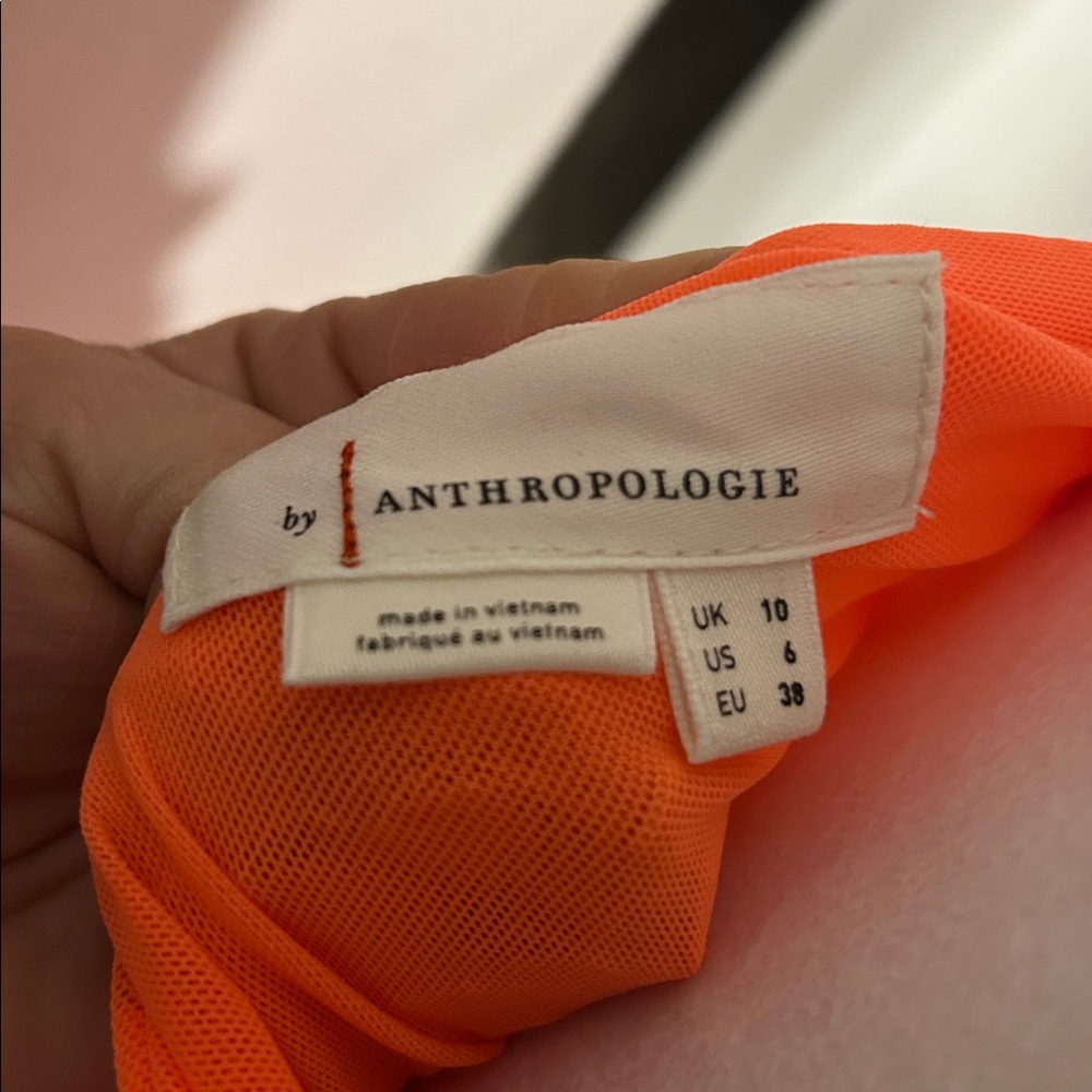Anthropologie Orange Sequin Pencil Skirt - Picture 2 of 14